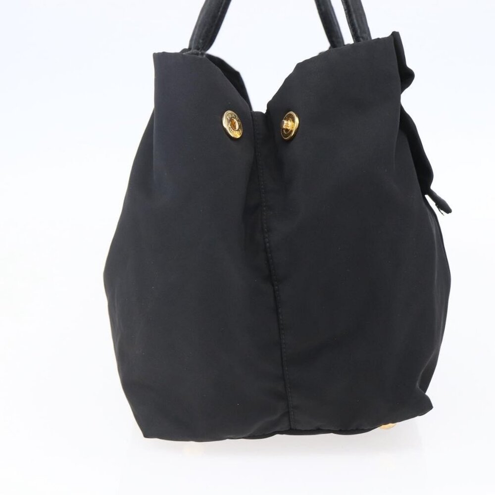 PRADA Hand Bag Nylon Black Gold Auth 152937 - Picture 5 of 16